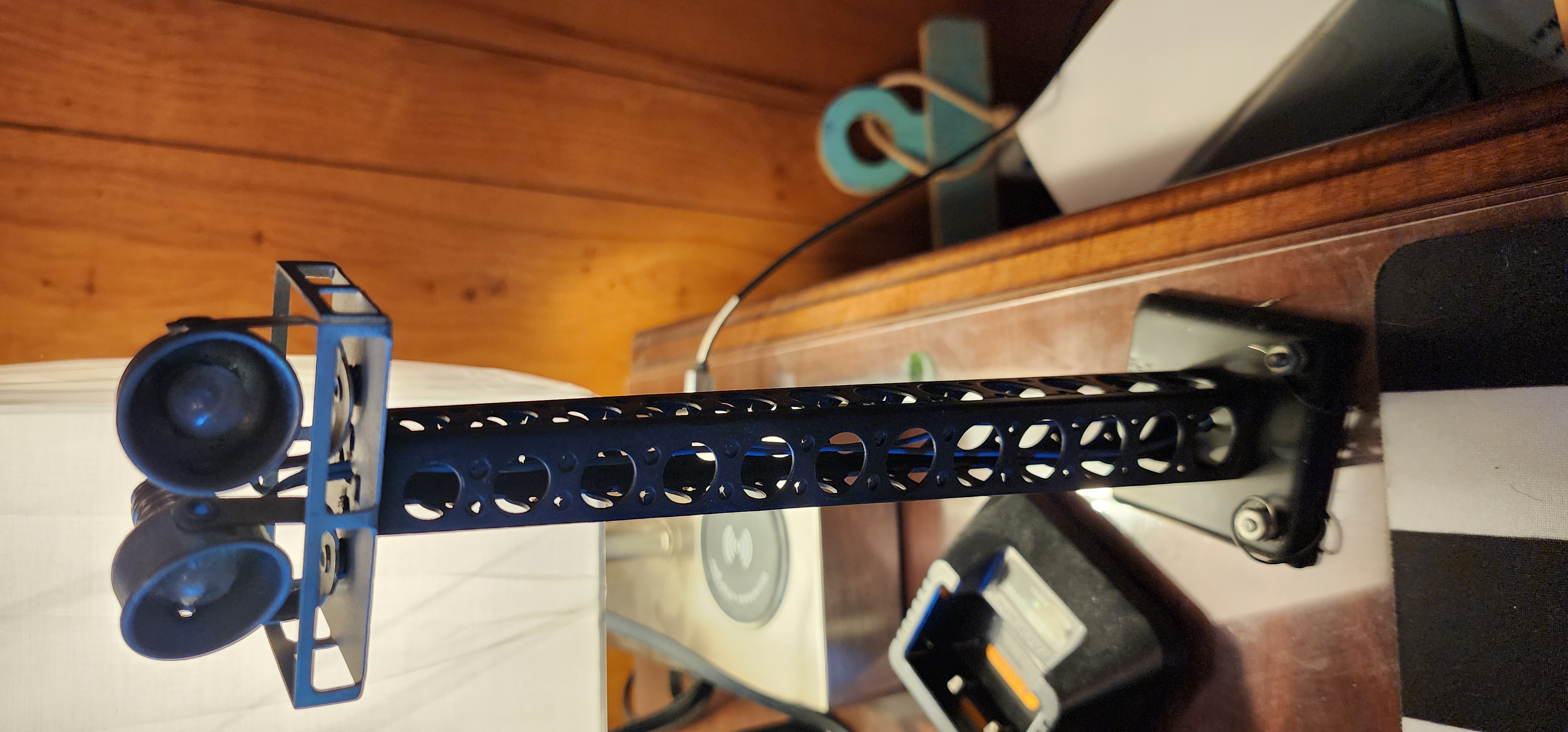 Vintage Industrial-Style Metal Tower with Dual Spotlights